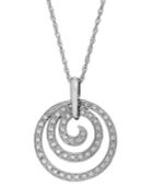 Diamond Swirl Pendant Necklace In Sterling Silver (1/6 Ct. T.w.)