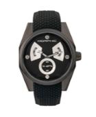Morphic Quartz M34 Series Black Silicone Watch 44mm