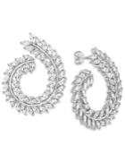 Cubic Zirconia Swirl Drop Earrings In Sterling Silver