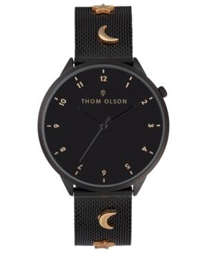 Thom Olson Women's Black Mesh Bracelet Watch 40mm