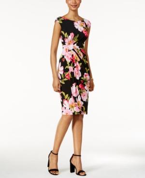 Connected Floral-print Faux-wrap Dress