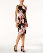 Connected Floral-print Faux-wrap Dress