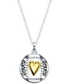 Unwritten Love Heart Pendant Necklace In Sterling Silver And Gold-flashed Sterling Silver