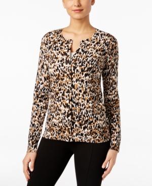 Karen Scott Printed Cardigan, Only At Macy's