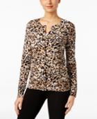 Karen Scott Printed Cardigan, Only At Macy's
