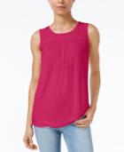 Maison Jules Pleated Crochet Tank, Created For Macy's