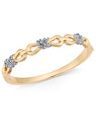 I.n.c. Two-tone Crystal Infinity Knot Bangle Bracelet, Created For Macy's