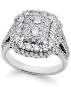 Diamond Cluster Engagement Ring (1-3/4 Ct. T.w.) In 14k White Gold