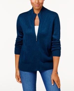 Karen Scott Long-sleeve Zip Cardigan, Created For Macy's