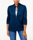 Karen Scott Long-sleeve Zip Cardigan, Created For Macy's