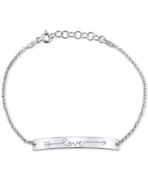 Unwritten Love Horizontal Bar Link Bracelet In Sterling Silver