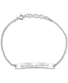 Unwritten Love Horizontal Bar Link Bracelet In Sterling Silver