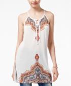 American Rag Printed Tie-front Tunic Top, Only At Macy's