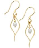 Jody Coyote Faux Pearl Dangle Drop Earrings In 12k Gold-plating
