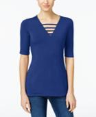 Inc International Concepts V-neck Cutout Top, Only At Macy's