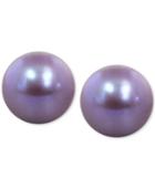 Honora Style Violet Cultured Freshwater Pearl Stud Earrings In Sterling Silver (9mm)