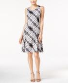 Ny Collection Petite Printed Fit & Flare Dress