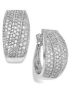 Wrapped In Love Diamond Crossover Hoop Earrings In Sterling Silver (1 Ct. T.w.)