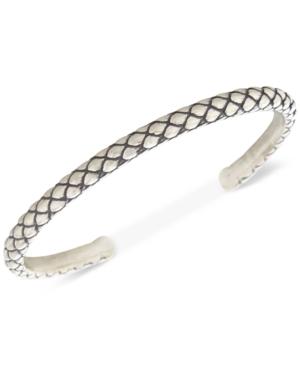 Degs & Sal Men's Patterned Cuff Bracelet In Sterling Silver