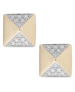 Wrapped Diamond Pyramid Stud Earrings In Yellora (1/10 Ct. T.w.)