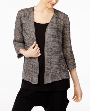 Eileen Fisher Organic Linen-blend Open-front Kimono Jacket