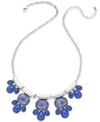 Inc International Concepts Silver-tone Blue Stone Drama Necklace, Only At Macy's