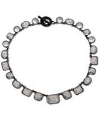 Dkny Black-tone Crystal 17 Collar Necklace