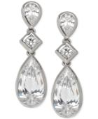Arabella Swarovski Zirconia Triple Drop Earrings In Sterling Silver