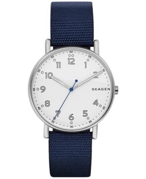 Skagen Men's Signature Blue Nylon Strap Watch 40mm Skw6356