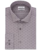 Calvin Klein Men's Slim-fit Steel Performance Logo Print Dress Shirt