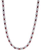 Garnet (20 Ct. T.w.) And Diamond Accent Collar Necklace In Sterling Silver