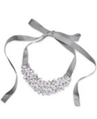 I.n.c. Stone & Crystal Flower Ribbon 28 Tie Necklace, Created For Macy's