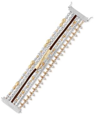 Lucky Brand Two-tone Leather Chain Bracelet