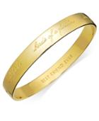 Kate Spade New York Bracelet, 12k Gold-plated Bridesmaid Engraved Idiom Bangle Bracelet