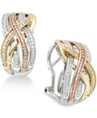 Diamond Tri Orbit Earrings (1/2 Ct.t.w) In 14k Two-tone Gold And Sterling Silver