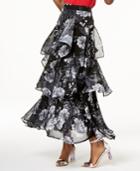 I.n.c. Tiered Floral-print Skirt, Created For Macy's