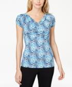 Tahari Asl Printed Cowl-neck Top