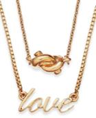Kate Spade New York Gold-tone Love And Knot Pendant Two-row Necklace