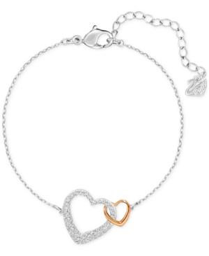 Swarovski Two-tone Intertwined Heart Crystal Bracelet