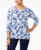 Karen Scott Floral-print Active Sweatshirt, Only At Macy's