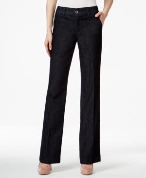Style & Co. Tummy-control Denim Straight-leg Trousers, Only At Macy's