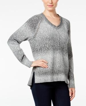 Style & Co. V-neck Striped Sweater, Only At Macy's