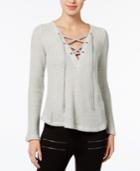 Chelsea Sky Lace-up Sweater, Only At Macy's