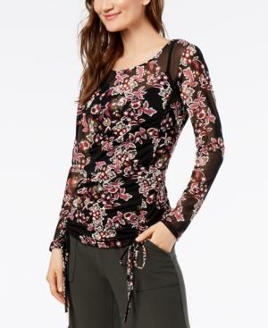 Inc International Concepts Printed Ruched Top, Created For Macy's