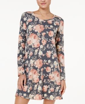 Bcx Juniors' Printed Tie-back Cutout Dress