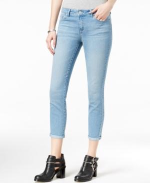 Jessica Simpson Juniors' Forever Rolled Light Blue Wash Skinny Jeans