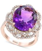 Effy Amethyst (8-3/8 Ct. T.w.) & Diamond (9/10 Ct. T.w.) Ring In 14k Rose Gold