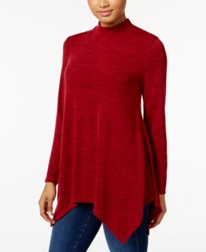 Style & Co. Mock-neck Handkerchief-hem Top, Only At Macy's