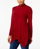 Style & Co. Mock-neck Handkerchief-hem Top, Only At Macy's