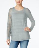 Style & Co. Illusion-striped Top, Only At Macy's